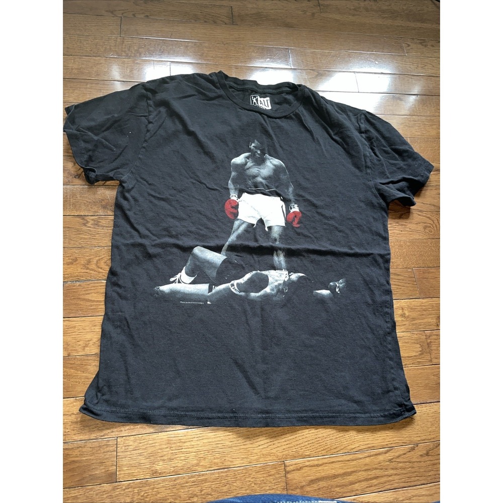 Muhammad Ali Boxing T-Shirt Black Vintage Style Knockout Graphic L